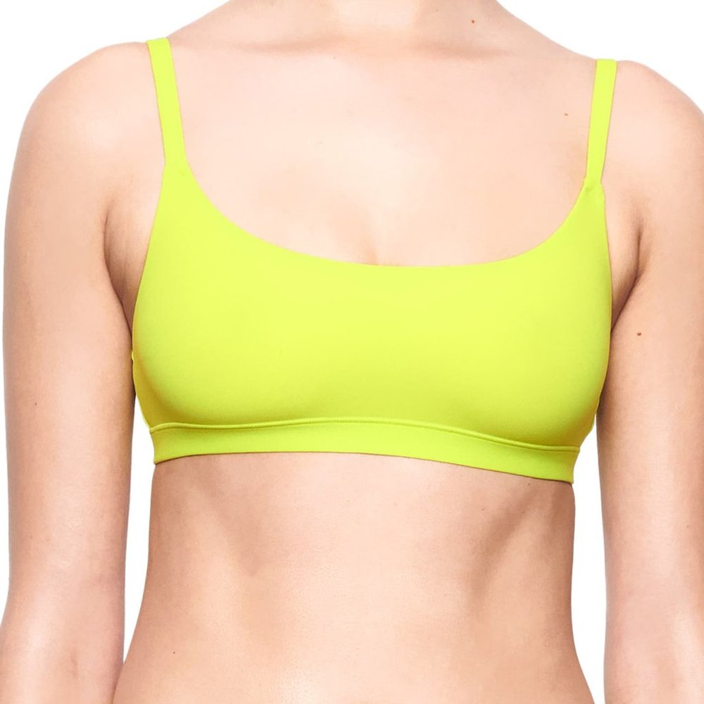NWT SKIMS Neon Lime Green Fits Everybody Scoop Neck Bralette Size XS